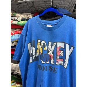 Vintage Artex Mickey Mouse Blue Graphic T-Shirt Mens XL Single Stitch USA Made